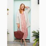 Anthropologie DONNI. •  Sandwash Ribbed Sweater Coat cardigan jacket cream grey Photo 8