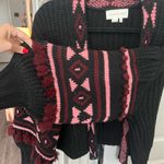 Sachin + Babi Landon Knit Cardigan in Black Burgundy Peony Photo 5