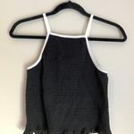 Black & White High Neck Ruched Tank Top Size M Photo 3