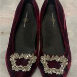 SCARLETT CHASE SUEDE SHOES Burgundy Velvet Heels with Embellishments Red Size 7 Photo 1