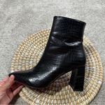 Billini Women’s Alden Boots Booties Block Heels Zip Side Party in Black Croco 7 Photo 11