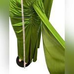 Mac Duggal NWT Drape Bodice Metallic Green Long Sleeve Dress 4 Gown Style 27165 Photo 13