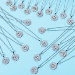 Silver Initial Crystal Pendant Necklace A Photo 2