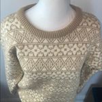 Vintage Heirlooms 100% Wool Sweater Cream and Tan Patterned Sweater Photo 1