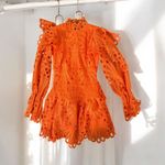 The Sang  Orange Ruffle Long Sleeve Mini Dress Size Medium NEW NWOT Photo 4
