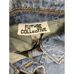 FUTURE COLLECTIVE Denim Shirt Dress Short Sleeve Collared Button Front Blue S Photo 1