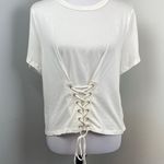 Lush Clothing New Lush White Corset Short Sleeve Tee T-Shirt Large Photo 1