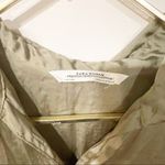 ZARA  Womens Green Khaki Floral Embroidered Long Button Front Collared Shirt Photo 4