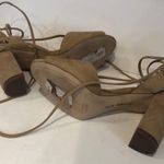 Gianni Bini Keelin Neutral Suede Leather Lace Up Block Heel Sandals Womens 7 Photo 12