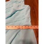 David's Bridal Womens Plus Size 22 Spa Blue Short Chiffon One Shoulder Dress Photo 6
