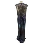 Tadashi Shoji  Sequin‎ Gown Long Ruched Metallic Ombre Gold Purple Size 12 Photo 6