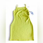 Iris Y2K Neon Yellow Rhinestone Sleeveless Mini Bodycon Sheath Dress Size Medium Photo 1