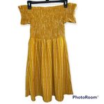 Women’s Mustard Yellow Off Shoulder Above Knee Dress Photo 1