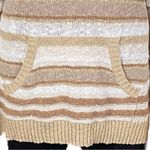 L.L.Bean  100% Slub Cotton hooded sweater in brown/tan/white stripes. Large. EUC Photo 4