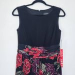 R & M Richards Black and Red Floral Cocktail Jumpsuit NWT Size 6 Wedding Guest Photo 2