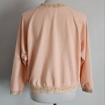 Vintage PS Sport 90s Peach Floral Embroidered Crewneck Sweatshirt Size Medium Photo 5