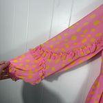 Scoop Pink Yellow Polka Dot Frilly Long Sleeve Tiered Dress NWT Statement Preppy Photo 1