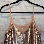 Moulinette Soeurs  Camisole Anthropologie Pink/Rose Gold Sequin Spaghetti Strap 8 Photo 1