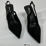 Woman’s NWT Ribongz Slip On Stiletto Pumps 11 Black Ankle Buckle Strap Close Photo 0