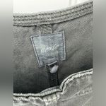 Aerie Black Distressed Denim Double Strap Shortall Photo 3