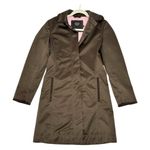 Coach  Leatherware Long Jacket Trench Coat Brown Pink Silk Lining Size 2 Women's Photo 0