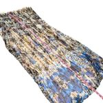 Karen Millen  Placed Border Print Tie Strap Metallic Smocked Midi Dress US 20 Photo 12