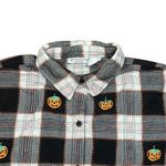 VTG Victoria Jones WOMAN Plaid Pumpkin Button Down Shirt, Black White Gray 22W Photo 1