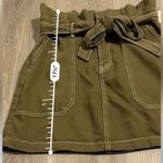 Free People Splendor In The Grass PaperBag Waist Mini Skirt in Army Green Size 6 Photo 6