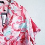 Nasty Gal Nasty Girl Printed Satin Collared Button Down Top Photo 3