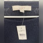 Loft Ann Taylor Floral Jacquard Bell Cuff Top Forever Navy Blue Women’s Size M Photo 2