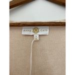 NWOT Anna Cate Sweatshirt Cotton Blend Cream Beige Ikat Poof Sleeve Medium Tan Photo 5