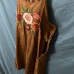 Blu Pepper : Chocolate Suede Like Embroidered Floral Dress- Side zip- M Photo 10