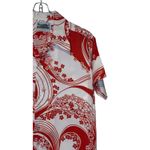 Diamond Head Women's Shirt‎ Hawaiian Aloha Button Up Short Sleeve Floral Large Red Photo 1