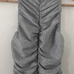AX Paris  gathered mini dress in silver metallic NWT Photo 0