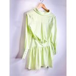 GRLFRND  Mini Dress Extra‎ Small Button Down Long Sleeve Lime Green Photo 2
