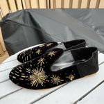 Sumaiya Merchant Women’s Black Velvet & Suede Beaded Celestial Loafers Size 37 Photo 1