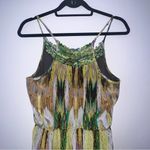 Charlie Jade  Silk Sleeveless Green Abstract Multi Color Print Dress Large Photo 5