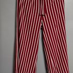 Active USA 1XL RED AND WHITE STRIPED WHITE WIDE LEG PANTS   NWOT Photo 0