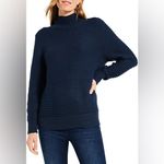 Nic+Zoe  Midnight Blue Textured Turtleneck Sweater Photo 1