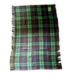 Hector Russell Scotland Wool Green Blue Tartan Plaid Blanket Scarf Fringe Photo 1