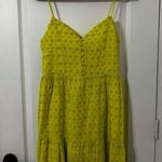 Alice + Olivia 'Fae' Eyelet Sleeveless Mini-Dress Lemon Sorbet Size 6 Photo 1