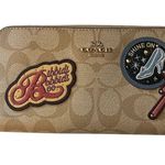 Coach Disney X Accordion Zip Wallet In Signature Canvas With Patches Cinderella Photo 0