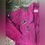 Vintage A Calico Creation hand painted garden pink denim blazer, size medium Photo 2