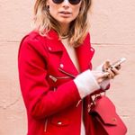 ANINE BING  Red Moto Jacket Photo 1