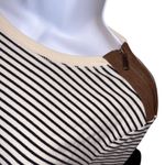 Ralph Lauren Womens Polo Stripe Suede Elbow Patch Long Sleeve Shirt Size XL Photo 0