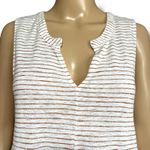 Old Navy  Womens Tank Top Sleeveless Pullover Relaxed Fit Striped Cream Tan Small Photo 1