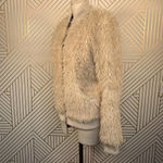 Chaser Faux Fur Lamby Bomber Jacket in Cream Photo 5