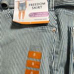 Seven7  Skirt Sz8 Pinstripe Belted Pockets Frill Hem Casual Feminine Denim Photo 6