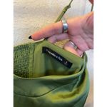 Abercrombie & Fitch  Camille Green Satin Midi Dress Size Large Olive Green Date Photo 6