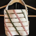 NWT Mersi Vegan Leather Kara Bucket Bag, White Photo 1